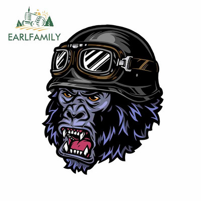 EARLFAMILY 13 cm Gorilla motorkerékpár autómatricákhoz vinil anyagú matrica divatos matricák kreatív elzáródási karcolás JDM SUV-hoz
