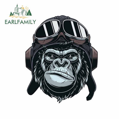 EARLFAMILY 13 cm Gorilla motorkerékpár autómatricákhoz vinil anyagú matrica divatos matricák kreatív elzáródási karcolás JDM SUV-hoz