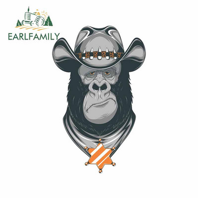 EARLFAMILY 13 cm Gorilla motorkerékpár autómatricákhoz vinil anyagú matrica divatos matricák kreatív elzáródási karcolás JDM SUV-hoz