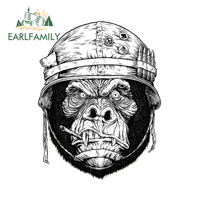 EARLFAMILY 13 cm Gorilla motorkerékpár autómatricákhoz vinil anyagú matrica divatos matricák kreatív elzáródási karcolás JDM SUV-hoz