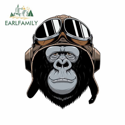 EARLFAMILY 13 cm Gorilla motorkerékpár autómatricákhoz vinil anyagú matrica divatos matricák kreatív elzáródási karcolás JDM SUV-hoz