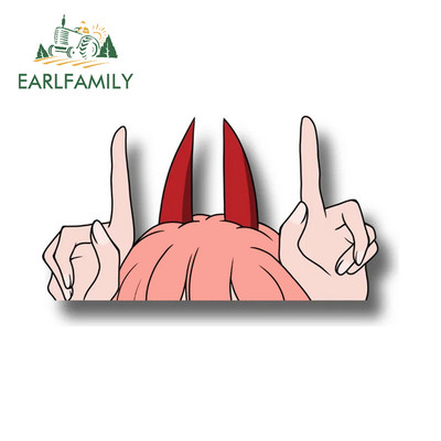 EARLFAMILY 13cm x 7.7cm Автомобилни стикери за моторен трион Man Power Antenna Peeker Creativite Vinyl Car Accessories Decal Anime RV JDM