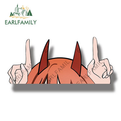 EARLFAMILY 13 cm x 7,7 cm automobilių lipdukai, skirti Chainsaw Man Power Antenna Peeker Creativite Vinilo automobilių priedai Lipdukai Anime RV JDM