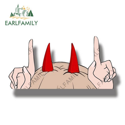 EARLFAMILY 13 cm x 7,7 cm automobilių lipdukai, skirti Chainsaw Man Power Antenna Peeker Creativite Vinilo automobilių priedai Lipdukai Anime RV JDM