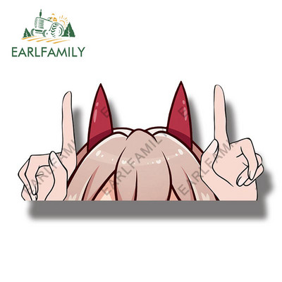 EARLFAMILY 13 cm x 7,7 cm automobilių lipdukai, skirti Chainsaw Man Power Antenna Peeker Creativite Vinilo automobilių priedai Lipdukai Anime RV JDM