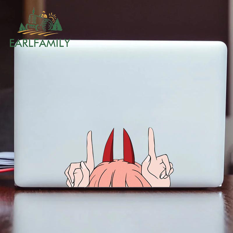 EARLFAMILY 13 cm x 7,7 cm automobilių lipdukai, skirti Chainsaw Man Power Antenna Peeker Creativite Vinilo automobilių priedai Lipdukai Anime RV JDM
