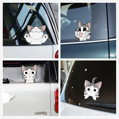 Naljepnice za auto Cat Chi`s Sweet Home Crtić Slatka ljupka djevojka Smiješni ukras za vjetrobransko staklo Branik prtljažnika Električni motocikl D20
