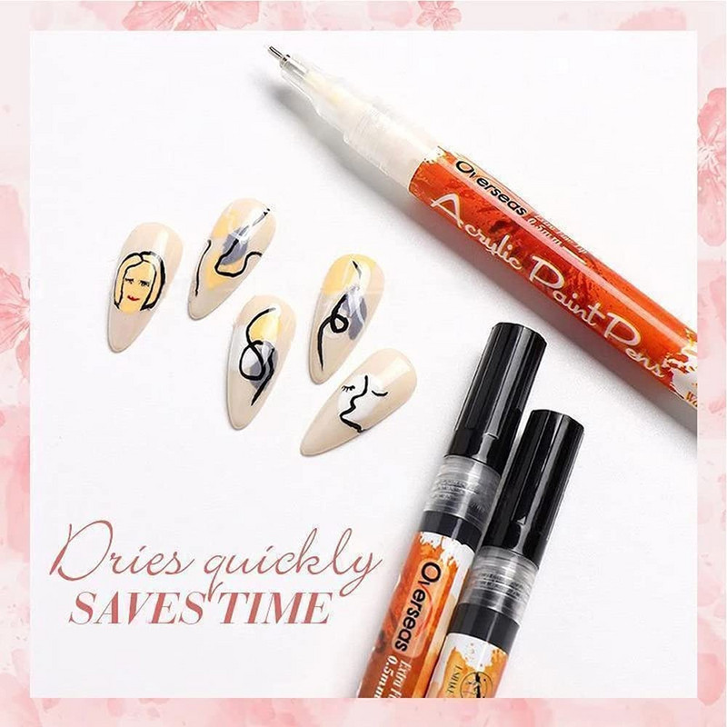 Nail Art Graffiti Pöttyöző Toll Vízálló Rajz Festés Bélés Ecset Barkácsolás Virág Absztrakt Vonal Részlet Szépség Díszít Manikűr eszköz
