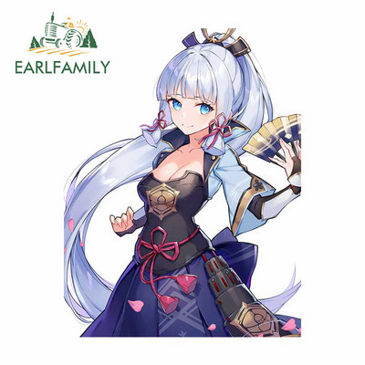 EARLFAMILY 13 cm-es Genshin Impact Kamisato Ayaka autómatricák ablakos vinyl autós kiegészítők matrica Graffiti vízálló fényvédő