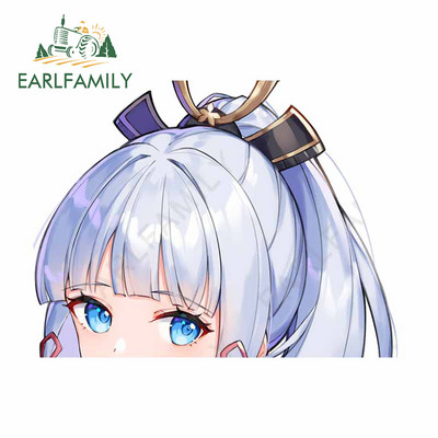 EARLFAMILY 13 cm-es Genshin Impact Kamisato Ayaka autómatricák ablakos vinyl autós kiegészítők matrica Graffiti vízálló fényvédő