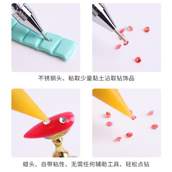1 ΤΕΜ. Στυλό με κουκκίδες κρυστάλλινες χάντρες με λαβή μικροσκοπικά καρφιά από στρας Picker Wax Pencil Manicure Nail Art Salon DIY στυλό