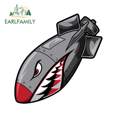 EARLFAMILY 13 cm x 12,2 cm bombához Repülő tigriscápa szájmatricák Vinil autómatricák Laptop Vízálló lökhárító Vicces dekoráció
