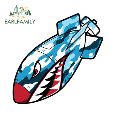 EARLFAMILY 13 cm x 12,2 cm bombához Repülő tigriscápa szájmatricák Vinil autómatricák Laptop Vízálló lökhárító Vicces dekoráció