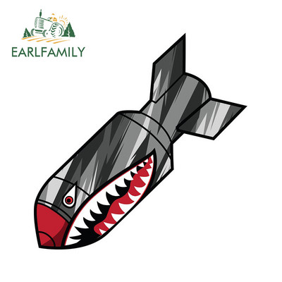 EARLFAMILY 13 cm x 12,2 cm bombához Repülő tigriscápa szájmatricák Vinil autómatricák Laptop Vízálló lökhárító Vicces dekoráció