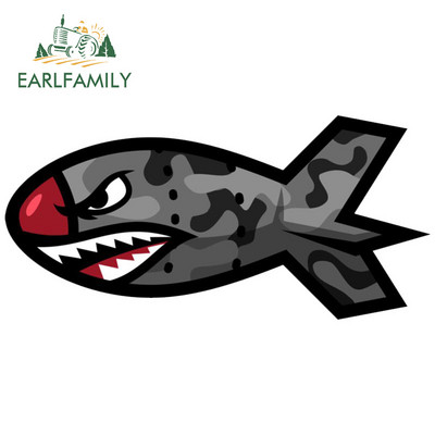 EARLFAMILY 13 cm x 12,2 cm bombához Repülő tigriscápa szájmatricák Vinil autómatricák Laptop Vízálló lökhárító Vicces dekoráció