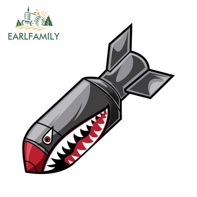 EARLFAMILY 13 cm x 12,2 cm bombához Repülő tigriscápa szájmatricák Vinil autómatricák Laptop Vízálló lökhárító Vicces dekoráció