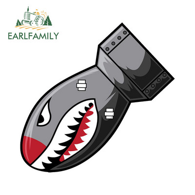 EARLFAMILY 13 cm x 12,2 cm bombához Repülő tigriscápa szájmatricák Vinil autómatricák Laptop Vízálló lökhárító Vicces dekoráció