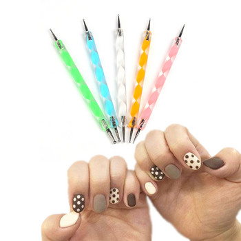 5 τμχ Σετ νυχιών Dual-Ended Picker Fritillary Mix Maker 13cm*0,8-3mm Dot Painting μυτερά ss-Diamonds Pick Nail Draw Pens Tools TB03