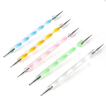 5 τμχ Σετ νυχιών Dual-Ended Picker Fritillary Mix Maker 13cm*0,8-3mm Dot Painting μυτερά ss-Diamonds Pick Nail Draw Pens Tools TB03