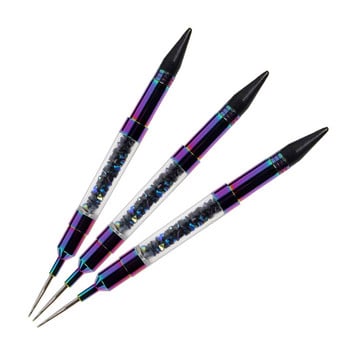 1 бр. Rainbow Dual-ended Nail Dotting Pen Nail Rhinestones Picker Jewelry Studs Gems Dotter Diamonds Handle Nail Manicure Tools