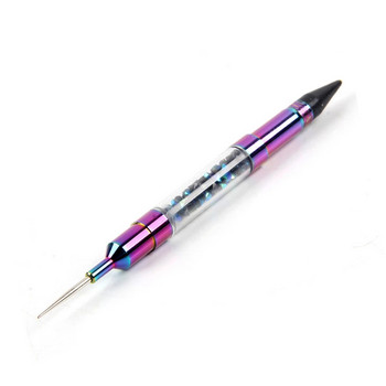 1 τμχ Rainbow Dual-ended Nail Dotting Pen Nail Rhinestones Κοσμήματα Picker Studs Gems Dotter Diamonds Handle Nail Dotting Tools