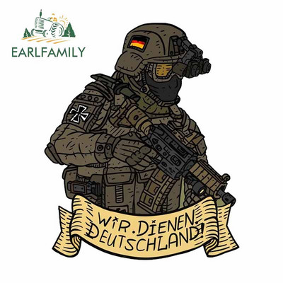 EARLFAMILY 13cm x 10.7cm Стикер за кола с войник на Германския Бундесвер Винил Стикери за багажник на прозореца Въоръжените сили на Германия Декал