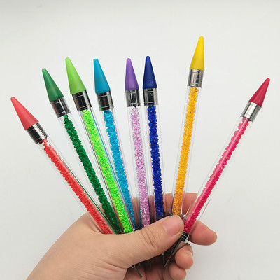 1 buc Instrument de alegere cu strasuri cu două capete, metal acrilic, pix de ceară, pietre prețioase, culegere de pietre prețioase, culegere de cristal, știfturi pentru arta unghiilor.