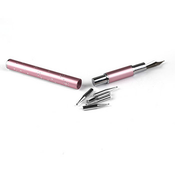 Инструмент за ноктопластика, изобразяващ изключително фина писалка за маникюр, писалка за рисуване, писалка за линии, писалка за бормашини, 5 вида глави, които могат да бъдат заменени