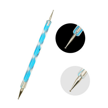 5 τμχ Nail Art Dotting Pen Plastic Swirl Wood Marbleizing Steel Dotting 2 Ways Εργαλεία μανικιούρ