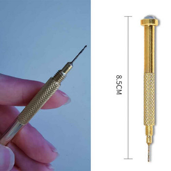 1Pc Hand Puncher Drill Hole Maker Dotting Pen Piercing Professional Manicure R Nail Art Golden Dangle Piercing Drill Tool #YT-39