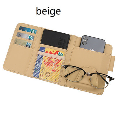 Organizator pentru vizor pentru stilul mașinii Husă de depozitare pentru parasolar auto Organizator pentru mașină Suport pentru ochelari de soare Organizator pentru carduri Suport pentru stilou de buzunar pentru bilet