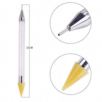 Нова писалка за рисуване на нокти, кристални мъниста, дръжка, премахване на шипове с кристали, двустранно подбиране, восъчен молив, инструменти за бране на маникюр DF#23