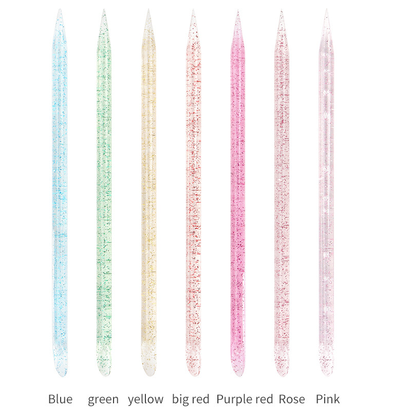 100 db Újrafelhasználható Crystal Stick kétvégű körömdíszítő kutikula nyomó körömbőr eltávolító eszköz pedikűr ápoló köröm manikűr pöttyöző eszköz