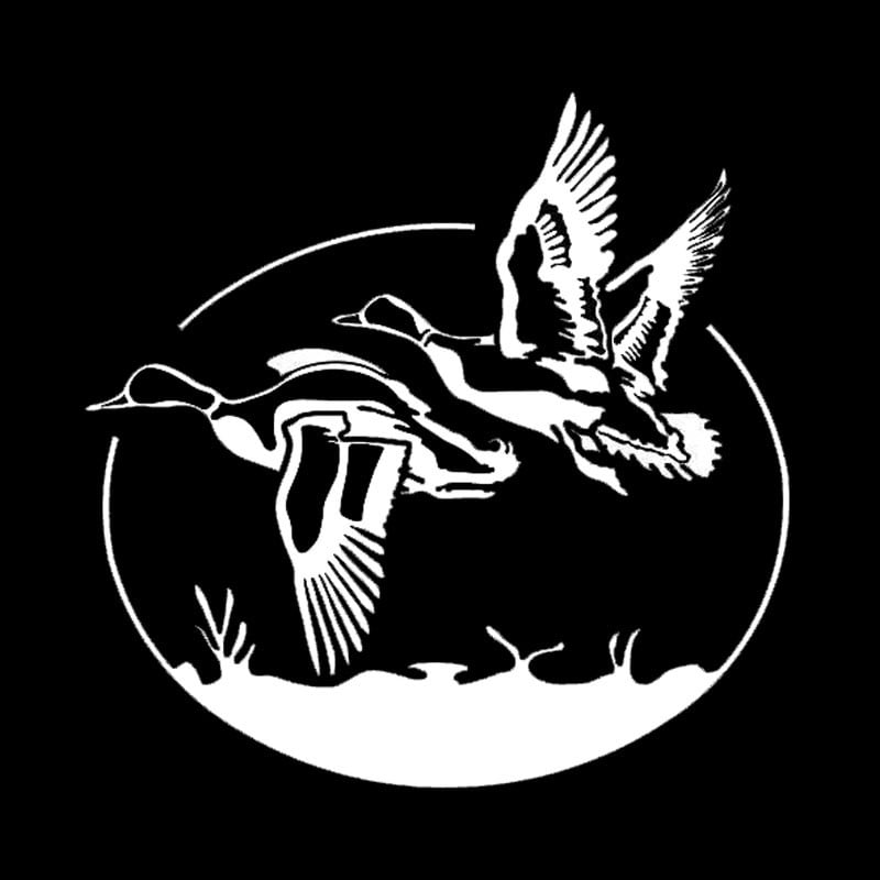 17,8*17,4 cm Vicces repülő vadkacsák autómatricák Vinyl vadászat vinil autóformázó matrica fekete/ezüst S1-2328