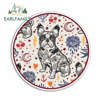 EARLFAMILY 13 cm x 13 cm francia bulldog tetováló autómatricák és matricák divatos okklúziós karcolás furgon dekoráció vízálló
