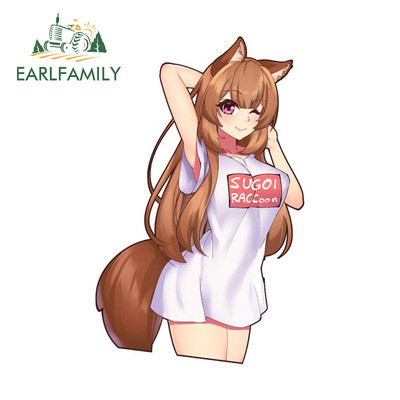 EARLFAMILY 13 cm x 8,3 cm Raphtalia autómatrica Anime fényvédő matricához karcmentes vinil szélvédő szörfdeszka autóformázáshoz