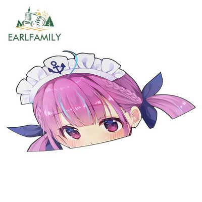 EARLFAMILY Minato Aqua Hololive Blush Peeker autómatrica nagy fejű anime vinyl JDM hátsó szélvédő csomagtartó matrica vicces autó stílus