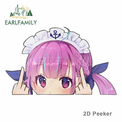 EARLFAMILY Minato Aqua Hololive Blush Peeker autómatrica nagy fejű anime vinyl JDM hátsó szélvédő csomagtartó matrica vicces autó stílus