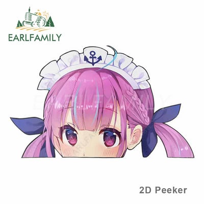 EARLFAMILY Minato Aqua Hololive Blush Peeker autómatrica nagy fejű anime vinyl JDM hátsó szélvédő csomagtartó matrica vicces autó stílus