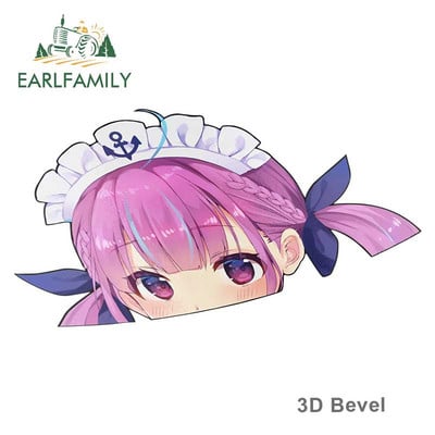 EARLFAMILY Minato Aqua Hololive Blush Peeker autómatrica nagy fejű anime vinyl JDM hátsó szélvédő csomagtartó matrica vicces autó stílus