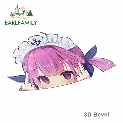 EARLFAMILY Minato Aqua Hololive Blush Peeker autómatrica nagy fejű anime vinyl JDM hátsó szélvédő csomagtartó matrica vicces autó stílus