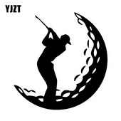 YJZT 12.4CMX12.8CM Golf Golfozó Golfozó Sportlabda Vinyl Autómatrica Fekete/Ezüst 8A-0295