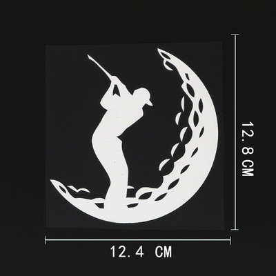 YJZT 12.4CMX12.8CM Golf Golfozó Golfozó Sportlabda Vinyl Autómatrica Fekete/Ezüst 8A-0295
