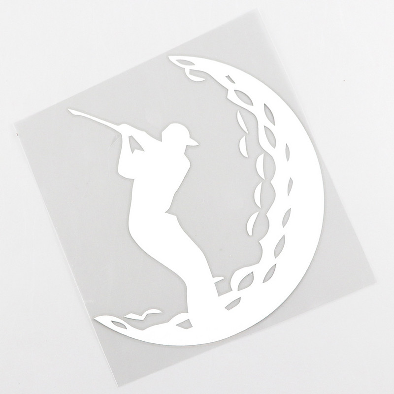 YJZT 12.4CMX12.8CM Golf Golfozó Golfozó Sportlabda Vinyl Autómatrica Fekete/Ezüst 8A-0295