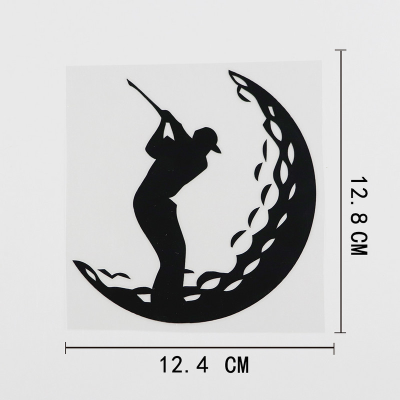 YJZT 12.4CMX12.8CM Golf Golfozó Golfozó Sportlabda Vinyl Autómatrica Fekete/Ezüst 8A-0295