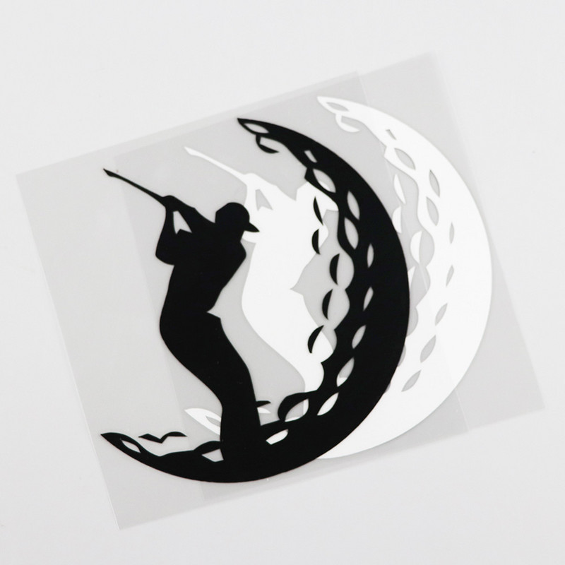 YJZT 12.4CMX12.8CM Golf Golfozó Golfozó Sportlabda Vinyl Autómatrica Fekete/Ezüst 8A-0295