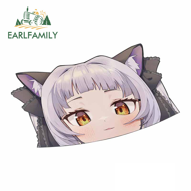 EARLFAMILY Murasaki Shion Hololive Blush Peeker autómatrica nagy fejű anime vinyl JDM ablak csomagtartó matrica Rajzfilm Peek autóstílus