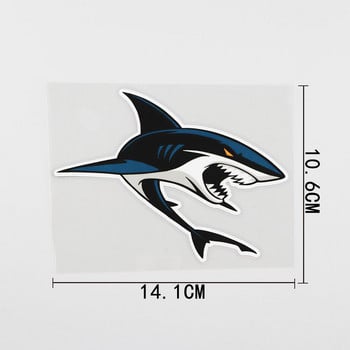 YJZT 14.1CMX10.6CM Синя акула Стикер за кола Карикатура Акула Pvc стикер Декорация 6A-0098