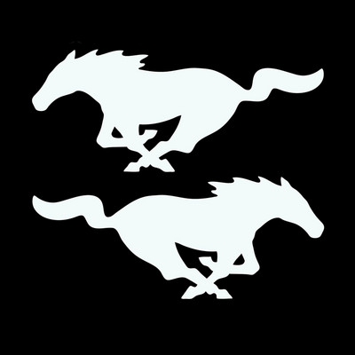 22 cm*8,8 cm 2X Mustang Horse (1 jobb és 1 bal) Divat vinil matricák Fekete ezüst autómatricák Autóstílusú S6-2751