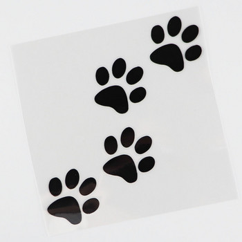 YJZT Animal Cat Paw Print Funny Vinyl Decal Motorcycle Car Stickers Black/Silver S6-3810